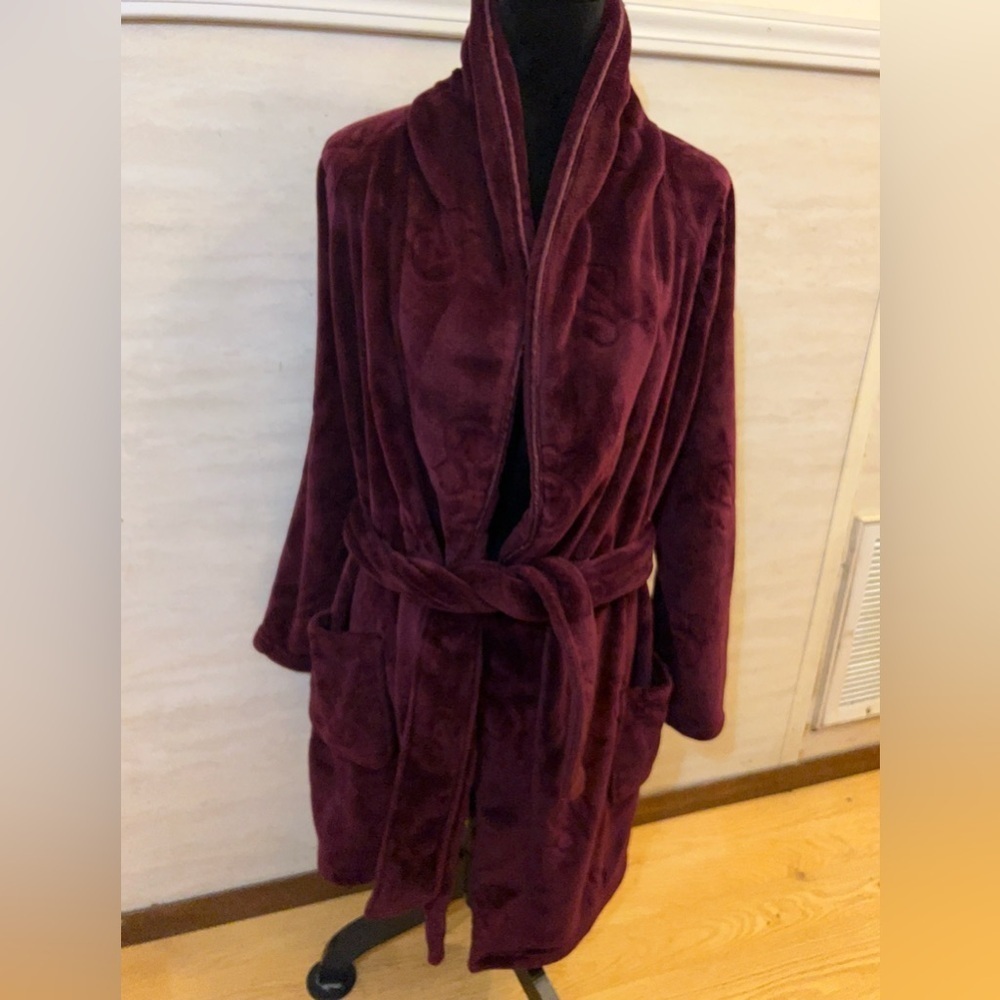 Victoria's Secret Cozy Robe Plush Burgundy Women's